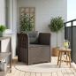 Preview: ARDEBO.de - 1-Sitzer Sessel mit Kissen Rattan-Look PP Hellgrau