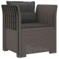 Preview: 1-Sitzer Sessel mit Kissen Rattan-Look PP Hellgrau