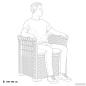Preview: 1-Sitzer Sessel mit Kissen Rattan-Look PP Hellgrau