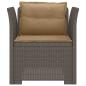 Preview: 1-Sitzer Sessel mit Kissen Rattan-Look PP Hellgrau