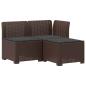 Preview: 3-Sitzer Garten Sofa mit Kissen Rattan-Look 3-Sitzer PP Braun