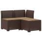 Preview: 3-Sitzer Garten Sofa mit Kissen Rattan-Look PP Braun