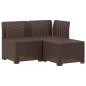 Preview: 3-Sitzer Garten Sofa mit Kissen Rattan-Look PP Braun