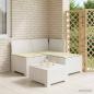 Preview: ARDEBO.de - 3-Sitzer Garten Sofa mit Kissen Rattan-Look PP Weiß