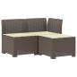Preview: 3-Sitzer Garten Sofa mit Kissen Rattan-Look PP Hellgrau