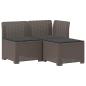 Preview: 3-Sitzer Garten Sofa mit Kissen Rattan-Look PP Hellgrau