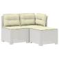 Preview: 3-Sitzer Garten Sofa mit Kissen Rattan-Look PP Weiß