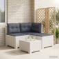Preview: ARDEBO.de - 3-Sitzer Garten Sofa mit Kissen Rattan-Look 3-Sitzer PP Weiß