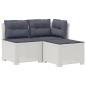Preview: 3-Sitzer Garten Sofa mit Kissen Rattan-Look 3-Sitzer PP Weiß