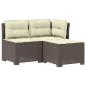 Preview: 3-Sitzer Garten Sofa mit Kissen Rattan-Look PP Hellgrau
