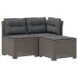 Preview: ARDEBO.de - 3-Sitzer Garten Sofa mit Kissen Rattan-Look PP Hellgrau