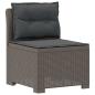 Preview: 3-Sitzer Garten Sofa mit Kissen Rattan-Look PP Hellgrau