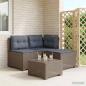Preview: ARDEBO.de - 3-Sitzer Garten Sofa mit Kissen Rattan-Look PP Hellgrau