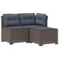 Preview: 3-Sitzer Garten Sofa mit Kissen Rattan-Look PP Hellgrau