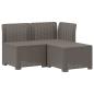Preview: 3-Sitzer Garten Sofa mit Kissen Rattan-Look PP Hellgrau