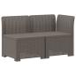 Preview: 2-Sitzer Garten-Sofa Rattan-Look 2-Sitzer PP Hellgrau