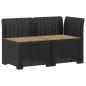 Preview: 2-Sitzer Garten-Sofa mit Kissen Rattan-Look PP Anthrazit