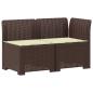 Preview: 2-Sitzer Garten-Sofa mit Kissen Rattan-Look 2-Sitzer PP Braun
