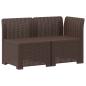 Preview: 2-Sitzer Garten-Sofa mit Kissen Rattan-Look 2-Sitzer PP Braun