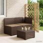 Preview: ARDEBO.de - 2-Sitzer Garten-Sofa mit Kissen Rattan-Look PP Braun