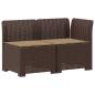 Preview: 2-Sitzer Garten-Sofa mit Kissen Rattan-Look PP Braun