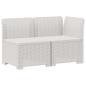 Preview: 2-Sitzer Garten-Sofa mit Kissen Rattan-Look 2-Sitzer PP Weiß