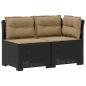 Preview: 2-Sitzer Garten-Sofa mit Kissen Rattan-Look PP Anthrazit