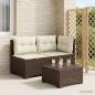 Preview: ARDEBO.de - 2-Sitzer Garten-Sofa mit Kissen Rattan-Look PP Braun