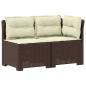 Preview: 2-Sitzer Garten-Sofa mit Kissen Rattan-Look PP Braun
