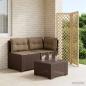 Preview: ARDEBO.de - 2-Sitzer Garten-Sofa mit Kissen Rattan-Look PP Braun
