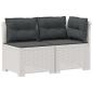Preview: 2-Sitzer Garten-Sofa mit Kissen Rattan-Look PP Weiß