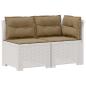 Preview: 2-Sitzer Garten-Sofa mit Kissen Rattan-Look 2-Sitzer PP Weiß