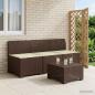Preview: ARDEBO.de - 3-Sitzer Garten Sofa mit Kissen Rattan-Look PP Braun
