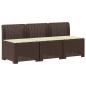 Preview: 3-Sitzer Garten Sofa mit Kissen Rattan-Look PP Braun