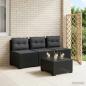Preview: ARDEBO.de - 3-Sitzer Garten Sofa mit Kissen Rattan-Look PP Anthrazit