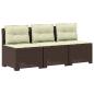Preview: 3-Sitzer Garten Sofa mit Kissen Rattan-Look PP Braun