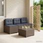Preview: ARDEBO.de - 3-Sitzer Garten Sofa mit Kissen Rattan-Look PP Hellgrau