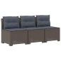 Preview: 3-Sitzer Garten Sofa mit Kissen Rattan-Look PP Hellgrau