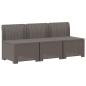 Preview: 3-Sitzer Garten Sofa mit Kissen Rattan-Look PP Hellgrau
