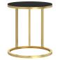 Preview: Beistelltisch Golden und Schwarz 45 cm Hartglas
