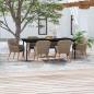 Preview: ARDEBO.de - 7-tlg. Garten-Essgruppe mit Kissen Braun