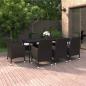 Preview: ARDEBO.de - 9-tlg. Garten-Essgruppe mit Kissen Poly Rattan und Glas