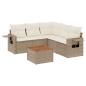 Preview: 6-tlg. Garten-Sofagarnitur mit Kissen Beige Poly Rattan