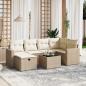 Preview: ARDEBO.de - 7-tlg. Garten-Sofagarnitur mit Kissen Beige Poly Rattan
