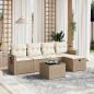 Preview: ARDEBO.de - 6-tlg. Garten-Sofagarnitur mit Kissen Beige Poly Rattan