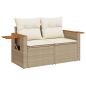 Preview: 5-tlg. Garten-Sofagarnitur mit Kissen Beige Poly Rattan