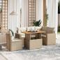 Preview: ARDEBO.de - 6-tlg. Garten-Sofagarnitur mit Kissen Beige Poly Rattan