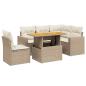 Preview: 6-tlg. Garten-Sofagarnitur mit Kissen Beige Poly Rattan