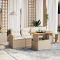 Preview: ARDEBO.de - 5-tlg. Garten-Sofagarnitur mit Kissen Beige Poly Rattan