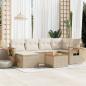 Preview: ARDEBO.de - 7-tlg. Garten-Sofagarnitur mit Kissen Beige Poly Rattan